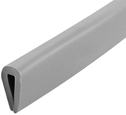 U Seal Kantenschutz für U-Profil aus grauem PVC-Kunststoff, passend für 3/64 Zoll - 5/64 Zoll Edge 20 Füße Länge 15/32 Zoll Höhe