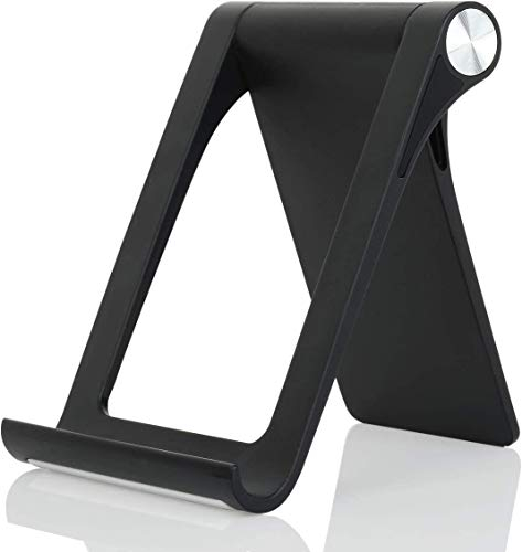 Cell Phone Stand-Phone Dock: Cradle, Holder, Stand for Office Desk, Multi-Angle Adjustable Desk Compatible with iPhone 15 14 13 12 Mini 11 Pro Xs Xs Max Xr X 8 7 6 6s Plus, All Smartphones (BLACK)