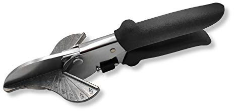 DEWEPRO® Gehrungsschere mit fester Klinge und 2 Anschlägen mit 45° für Winkelschnitte - Gehrungsschneider für Kunststoffprofile