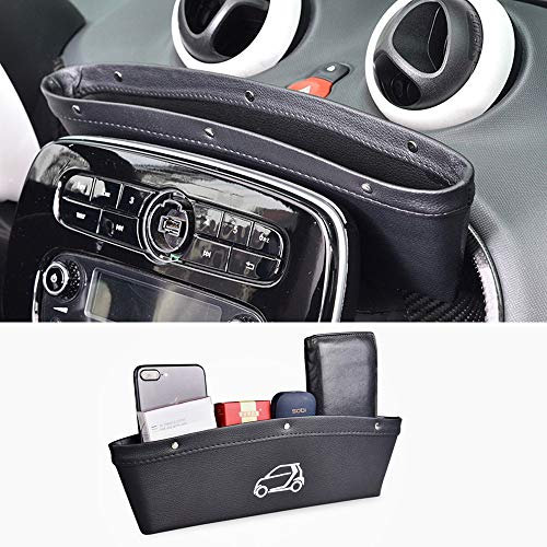 SHIFENG Aufbewahrungsbox für Smart 451 453 fortwo forfour Auto-Armaturenbrett-Sitz, Innenzubehör, Schwarz mit Logo