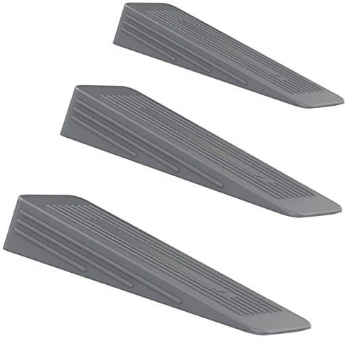 Pack of 3 Door Stop | Door Stoppers for Floor Anti-Skid, Durable, and Heavy Duty Rubber Door Stops | Ideal for All Types of Surfaces | Grey Door Wedges Indoors