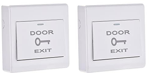 sourcing map Pousser à Sortie Bouton Poussoir Libération Interrupteur Porte Accès Contrôle Systéme PC Panneau 86mmx86mm 12V 3A Blanc 2Pcs