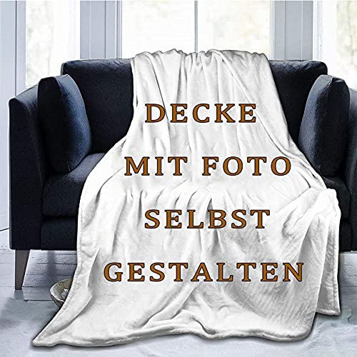UOOYAA Personalisierte Fotodecke Mit Eigenem Foto,Kuscheldecke Bedrucken Lassen mit Foto Super Weich Flanell Sofa Wohndecke Personalisierte Geschenk für Freunde Familie Geburtstag Weihnachten