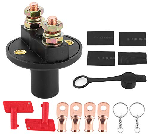 Coupe-batterie avec 2 Clés Coupe-circuit de Batterie 12V 24V Isolateur Coupé L'alimentation Pour Voiture Camion SUV Caravane Bateau Marin RV ATV Auto Marche/arrêt 2 Positions Couvercle étanche Pou