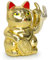 ANGRY CAT - Winkekatze Lucky CAT - Lustige winkende Katze - japanische Winkkatze - Dekoartikel Wackelfigur Katze Winke-Arm - 15cm, Gold