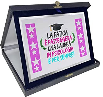 Targa Laurea Psicologia - La Fatica è Passeggera, la Laurea in Psicologia è per sempre - Idee Regalo Laurea - Laurea Psicologia
