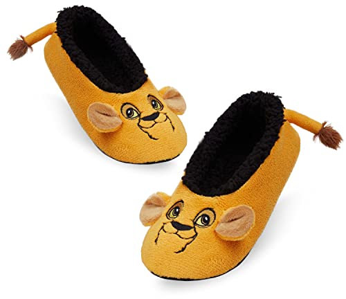 Disney Slippers Women and Teens, Slipper Socks Ballet Slippers, Eeyore Minnie Mickey Stitch Gifts (3-5 UK, Mustard Lion)