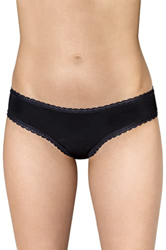 LATRANS 2 Stück Damen Perioden Unterwäsche Starke Blutung Menstruationsunterwäsche Baumwolle (L, Kleine Spitze)