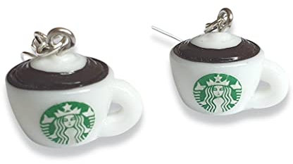 Coffee Cup Earrings, Gift for Coffee Lover, Cappuccino, Novelty Earrings