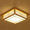 RibasuBB 24W Panneau LED Plafonnier Plafonnier, Plafonnier LED Rétro Plafonnier en Bois Lustre Lumière Chaude 45x45x12 cm