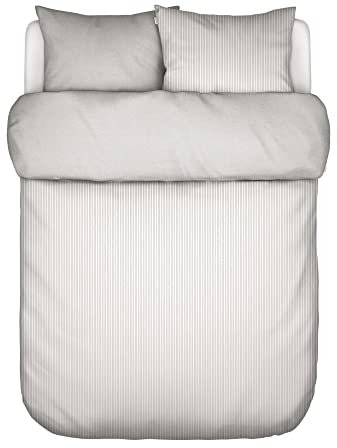 Marc O'Polo Bettwäsche Skei Streifen Baumwolle Polyester Hellgrau, 140x200 + 1x 70x90 cm