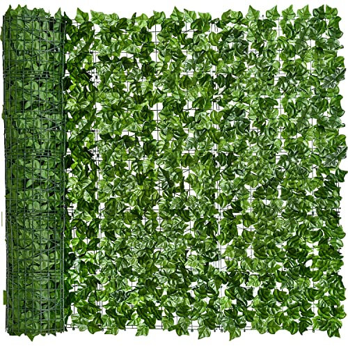 DearHouse 175 x 400 cm künstlicher Efeu-Sichtschutzzaun Wandschutz, künstliche Hecken, Zaun und künstliche Efeu-Rankenblätter, Dekoration für den Außenbereich, Gartendekoration