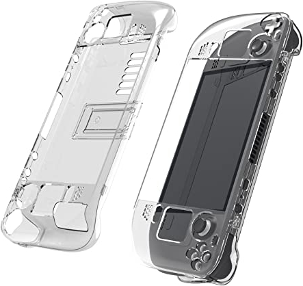 Schutzhülle für Steam Deck Hülle Case Cover Clear mit kleinem Ständer, PC Hard Clear Case für Steam Deck Game Console, Stoßdämpfendes, kratzfestes Design, kompatibel mit Steam Deck Zubehör