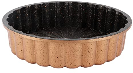 serenk Fun Cooking Tarteform Quicheform | Kratz- und Schnittfest Quiche Backformen | Kuchenform Rund mit Antihaftbeschichtigung | Golden Auflaufform | 28 cm