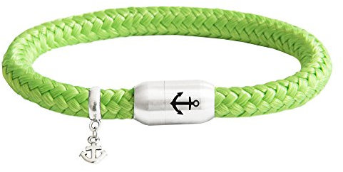 Paris Montana • Das Original Anker Gravur Segeltau Unisex Armband Mit Anker Anhänger Unisex Geflochten Handmade Hochwertiger Magnetverschluss Durchmesser 8mm (Grün, 20.00 CM)