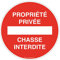 AUA SIGNALETIQUE - Panneau De Signalisation Circulaire en PVC 1.5 mm (Ø 290 mm, Propriété Privée Chasse Interdite)