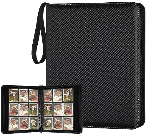 GERMUN 9 Pocket Card Binder, Premium Zip Trading Card Binder, 720 Double Sided Pocket PU Collection Binder, Collector Album, Card Folder for MTG, TCG, Sports Cards, (Black)