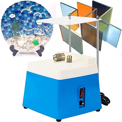 BDXZJ Portable Stained Glass Grinder Splash Guard Face Shield Tray Art Grinding Tool Diamond Glass Art Grinding Tool Machine with 5/8 and 1 Grinder Bits for Diamond Ceramic Shell Art DIY 220v