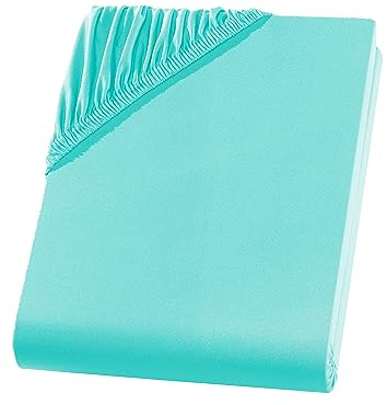 Visaggio Mikrofaser Spannbettlaken 180-200 x 200 cm Aqua Microfaser Polyester Spannbetttuch Bettlaken