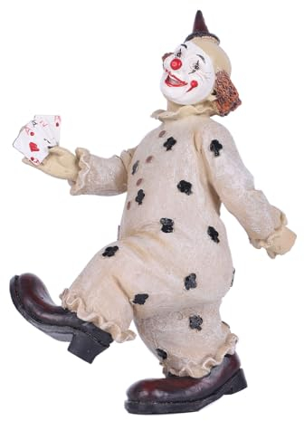 XIAOMAGG Harz Clown Statue, Magische Skulptur Dekoration, Kreative Kunsthandwerk Skulptur, Clown-Skulptur, Sammlung, Bücherregal Dekoration, Vitrine Dekoration (Trick/Karte)