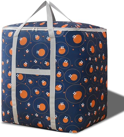 75L Grande Bolsa de Almacenamiento con Asa, Impermeable Oxford Bolsa de Transporte, Gran Debajo de la Cama Almacenaje Bolsa, Bolsa Mudanza Viaje para Armario Ropa Edredones Mantas Organizador (A)