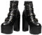 Demonia - Stivaletto con Tacco Gotico Rasha - Confortevole stivali neri in pelle con piattaforma da 6 cm e tacco da 15 cm, multicolore, 39.5 EU