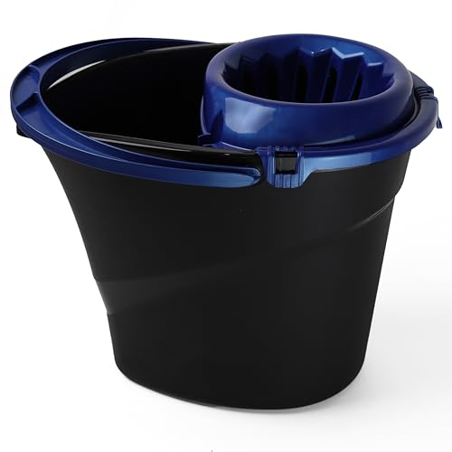 DIVCHI Plastic Mop Bucket 14 Litre – Large & Small Area Cleaning Floor Mop Bucket – Carry Handle, Lightweight & Portable, Durable Plastic (Blue)