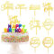 Tyqour 8 Stück Goldenes Happy Birthday Tortendeko Acryl Gold Cake Topper Geburtstag Torten Topper Acryl Glitter Cupcake Deko für Mädchen, Kinder, Hochzeit, Babyparty Jubiläen Party Dekoration