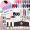 DouborQ Gel Nail Kit with Electric Nail Drill Nail Lamp - 20 Colors Gel Nail Polish Set with Lamp Starter Kit, 3 Colors Poly Nail Extension Gel Kit, Nail Art Kit Tools for Beginner DIY at Home