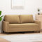 Cozynest 2-Sitzer-Sofa Braun 140 cm Samt Couch für Wohnzimmer, Polstersofa mit Metallgestell, Loungesofa Zweisitzer Wohnzimmersofa Wohnzimmermöbel