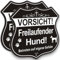 Hier Wache ich Hund | 2 Stück Vorsicht Freilaufender Hund Schild | Ashoaza Vorsicht Hund Schild Aluminium 20x20cm | Warnung vor dem Hund Schilder für den Innen- und Außenbereich