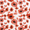 Popeline Baumwollstoff Blumen Zuschnitt ab 1m Meterware Oeko-Tex 100 Sommerstoff, Motiv:Mohnblume