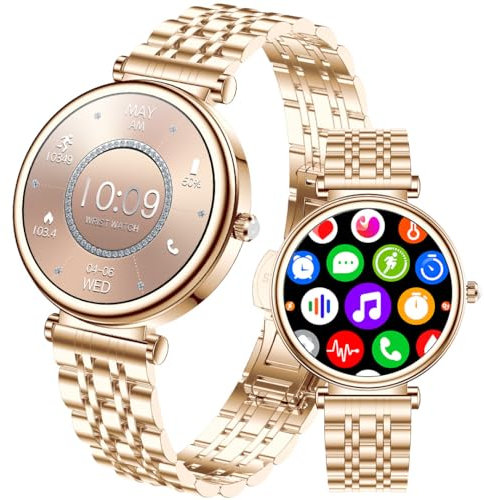TAYSHILEY Smart Watch da donna con schermo a colori da 1,25 pollici, smartwatch da donna, impermeabile IP67, fitness tracker con cardiofrequenzimetro e monitoraggio del sonno, contapassi