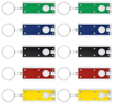 Tulov 10 Stück Mini-LED-Schlüsselanhänger-Taschenlampe, LED Taschenlampen Schlüsselanhänger,Tragbare Mini Taschenlampen,12 Lumen Kindertaschenlampe für Geburtstage, Camping, Outdoor, Wandern, Arbeit