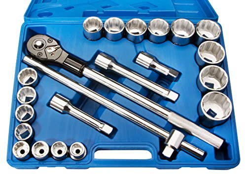 otgerlensker products Coffret clés à douilles poids lourds en taille impériale 12 pans, 3/4 21 pièces