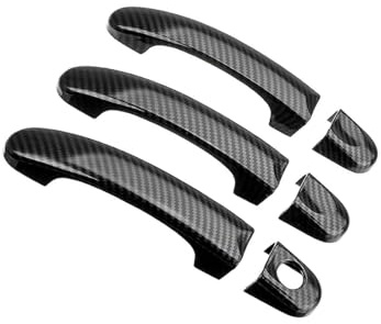 Wjelet 6pcs Exterior Door Handle Cover, Compatible with VW T5 T6 Transporter, Caddy, Set with Carbon Fiber Pattern for Enhanced Style and Protection of Your Vehicle's Handles