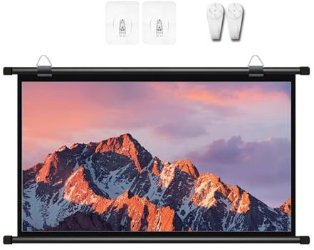 4:3/16:9 Ecran De Projection TV Et Home Cinema De 30/40/50/60/72Pouces, Toile pour Vidéoprojecteur, Ecran De Projection Mobile, Noir/Blanc Petit Écran Haute Définition(Black 4:3,30in)