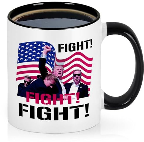 HSIRYAOHD Trump Shot Faust Pump Tasse, Trump Survived Shot, Trump Fight Fight Fight Shooting Tasse, Donald Trump Geschenke, Trump Merchandise, Geburtstag Weihnachten Geschenke für Trump Supporte