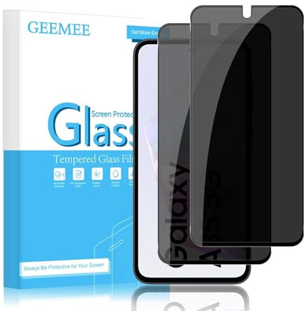GEEMEE für Samsung Galaxy A35 5G für Panzerglas Sichtschutz Schutzfolie, 2 Stück 9H Härte Privacy Blasenfreie Anti Spy Blickschutzfolie, 30° Privacy Gehärtetem Glas, Bläschenfrei Displayschutzfolie