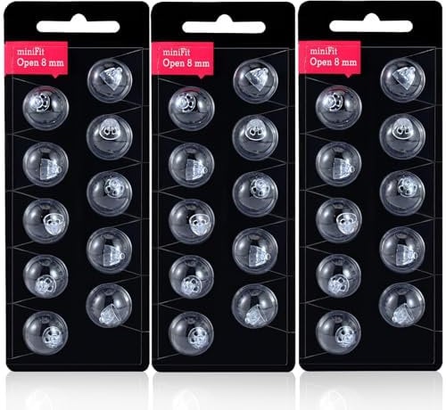 OUZHOU Hearing Aid Domes for Oticon Replacements, 3 Pack/30pcs 8mm Hearing Aid Domes Open Domes, Universal Silicone Hearing Aid Accessories Compatible with Oticon MiniFit