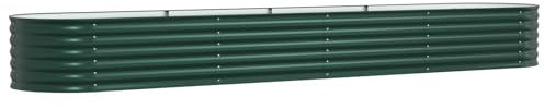 vidaXL Letto da Giardino Rialzato Verde 400x80x44 cm in Acciaio Galvanizzato