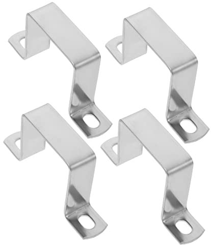 Vaguelly Vierkantrohrklemmen 304 Edelstahl U-klammern Quadratische Rohrschellen Klemmen Mit Stützbasis Für Sanitär Treppen Geländer Außen Innen Montage