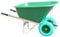 Equimed Garden Wheelbarrow - Extra Large Trolley with 200L Plastic Bucket, Puncture-Proof PU Wheels, Galvanised Frame (Green/Turquoise)