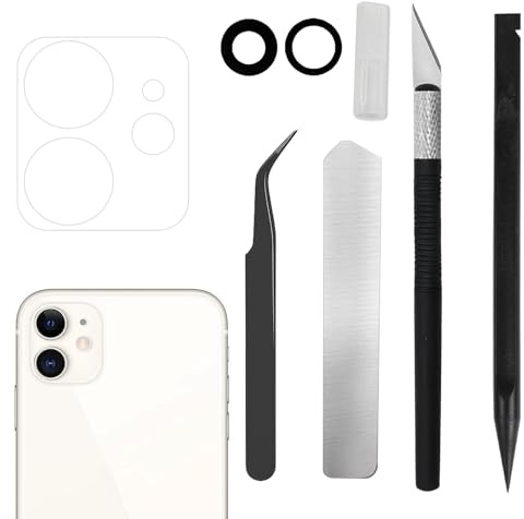 Original Camera Lens Replacement for iPhone 11, Back Camera Lens for iPhone 11 with Adhesive Preinstalled and Repairing Tool Kit Anti Lens Scratch Waterproof High Definition