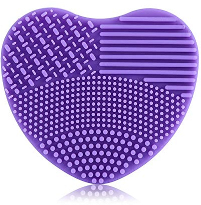 Make -up Pinsel Reiniger Silikon Herzhandschuh Reinigung für kosmetisches Werkzeug (Lavendel lila)