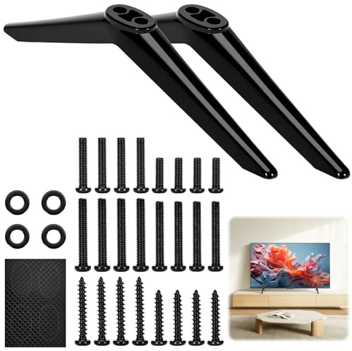 HOCUCHELAND Supporto TV da Tavolo per TCL, Piedistallo TV Universale Compatibile con 28-65 Pollici Roku, Piedini TV Universali con Cuscinetti Antiscivolo e Set di Viti per TCL, Roku, Samsung