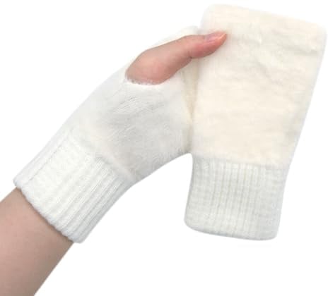 Long Keeper Gants Sans Doigts Demi Doigt Femme Thermiques Gants TricotéS Doux Et Moelleux Pour Gants Hiver Femme Gant Chauffant