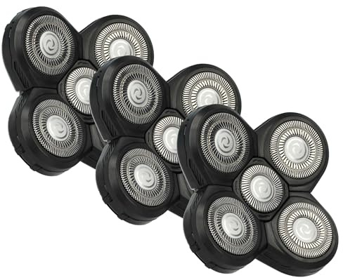 vhbw 3x Ersatz-Scherköpfe kompatibel mit Philips S9000-Serie S9731 | S9911, S9988, S9522, S9531, S9711, S9721 Elektrorasierer, Schwarz