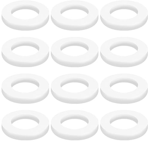 Qrity 20 Pack PTFE Flat Washers, White Sealing Gaskets 12mm ID 19.2mm OD Flange Gasket for Faucet Pipe Hose Bolt Machinery