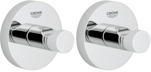 GROHE 40364001 essentials Patère murale Argent (Lot de 2)